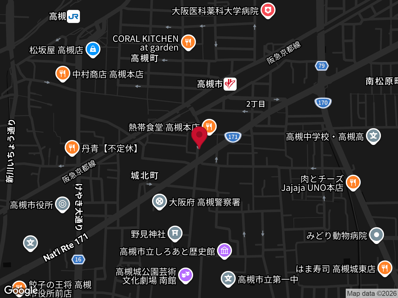 高槻店の周辺地図
